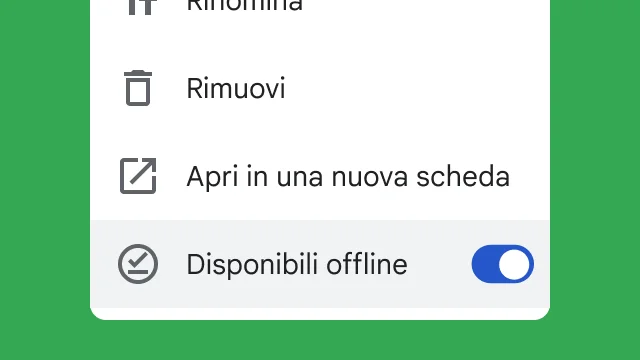 Un pulsante di attivazione/disattivazione consente agli utenti di accedere ai loro file mentre lavorano offline.