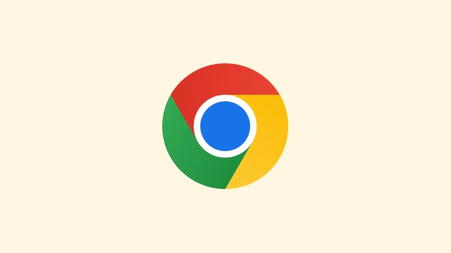 לוגו הכדור של Chrome על רקע צהוב.